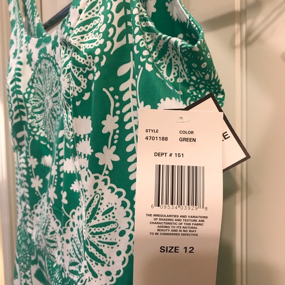 Citi Dress Green & White Floral Abstract Sundress - Picture 5 of 7